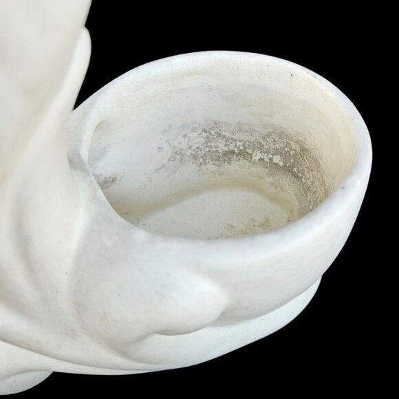 Matte White Pottery Bird Planter Trinket Bowl Mid-Century Modern 6 Inch - Picture 12 of 14